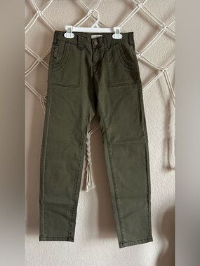 Pilcro Olive Green High-Rise Casual Pants